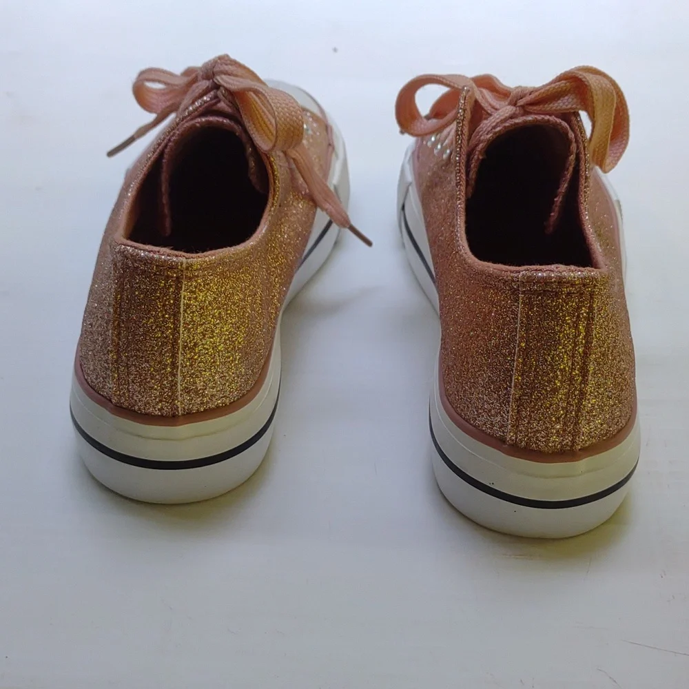 Olivia Miller Corsano Pink Sparkle Lace Up Sneakers